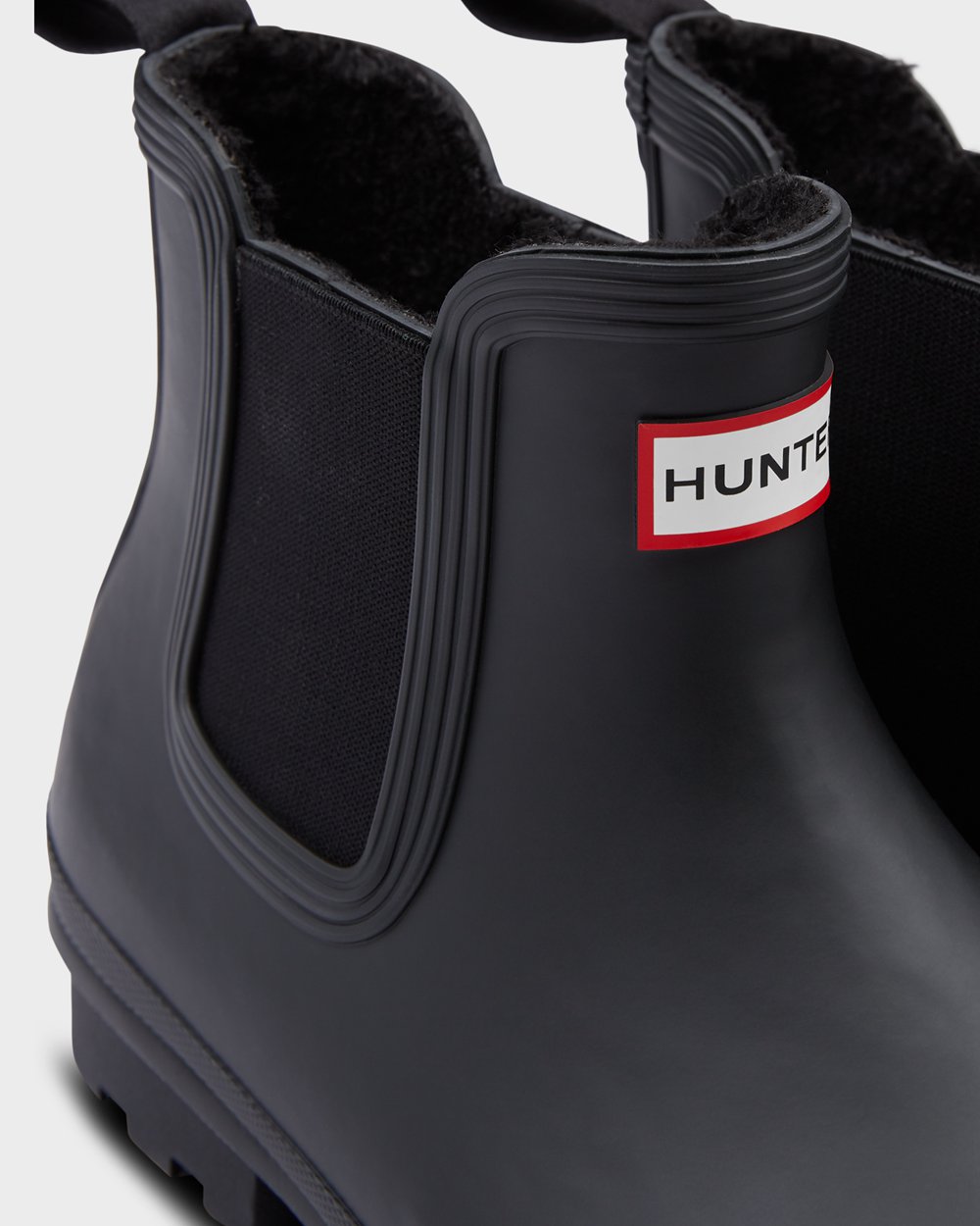 Mens Chelsea Boots - Hunter Original Insulated (03MUHNLWS) - Black
